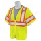 Erb Safety Safety Vest, Contrasting, Mesh, Class 3, S683P, Hi-Viz Lime, 5XL 62142